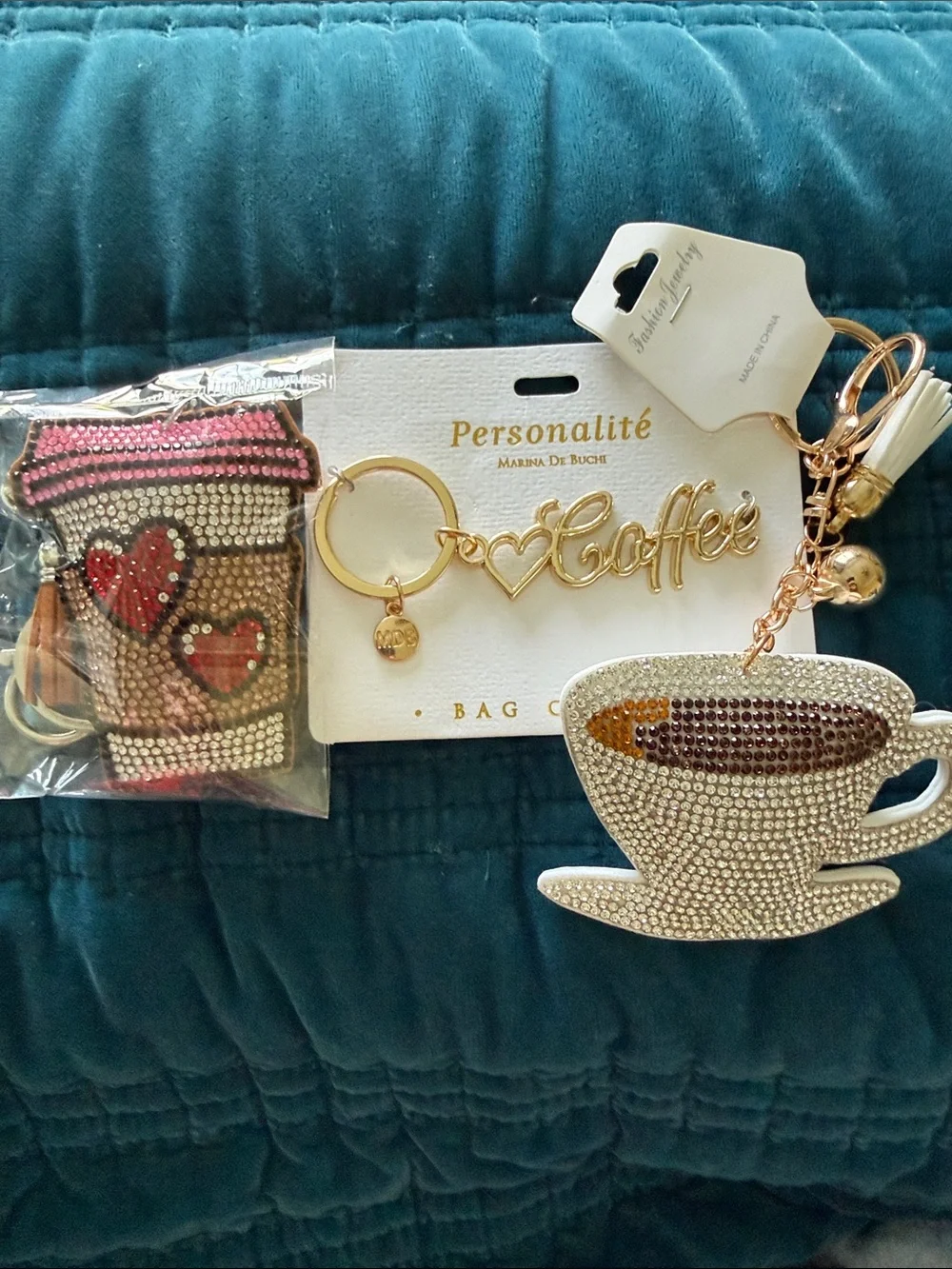 Set of 3 Coffee Themed Keychain/Nag Charms
